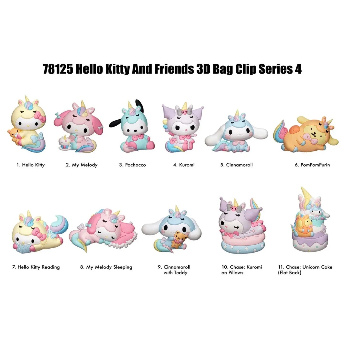 Hello Kitty and Friends Unicorn Figural Bag Clips ā Series 4 Blind Bag