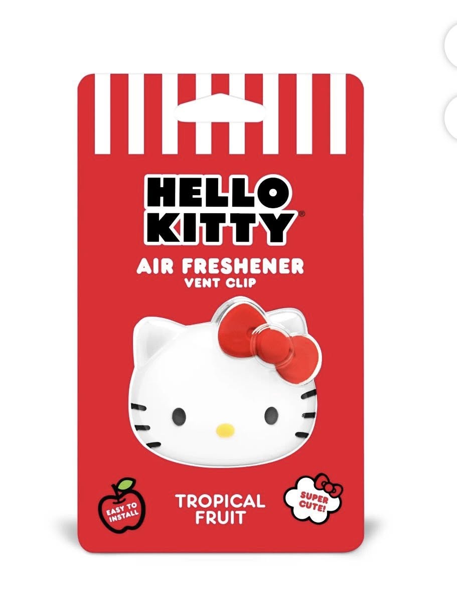 Hello Kitty Car Vent Clip Air Freshener with Tropical Fruit Scent