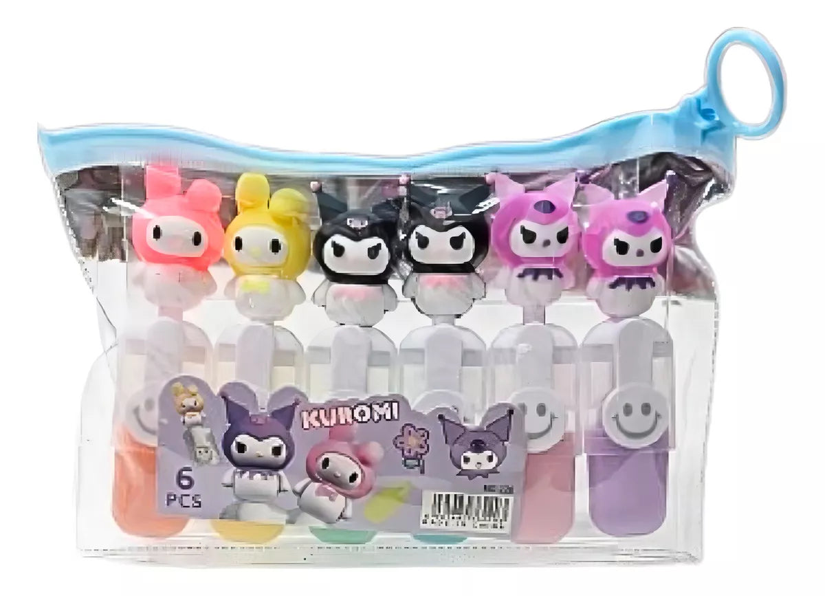 Kuromi+My Melody Highlighter Set (6pcs)