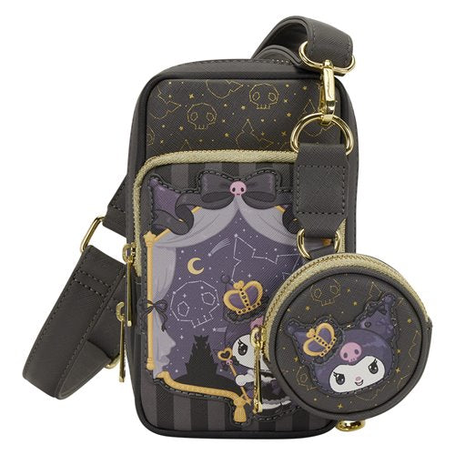 Sanrio Kuromi 20th Anniversary Cell Phone Crossbody Bag with Coin Bag