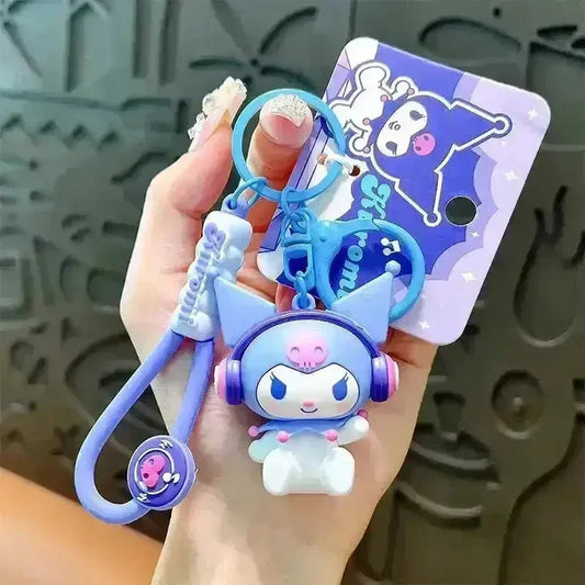 Kuromi with Headphones Keychain