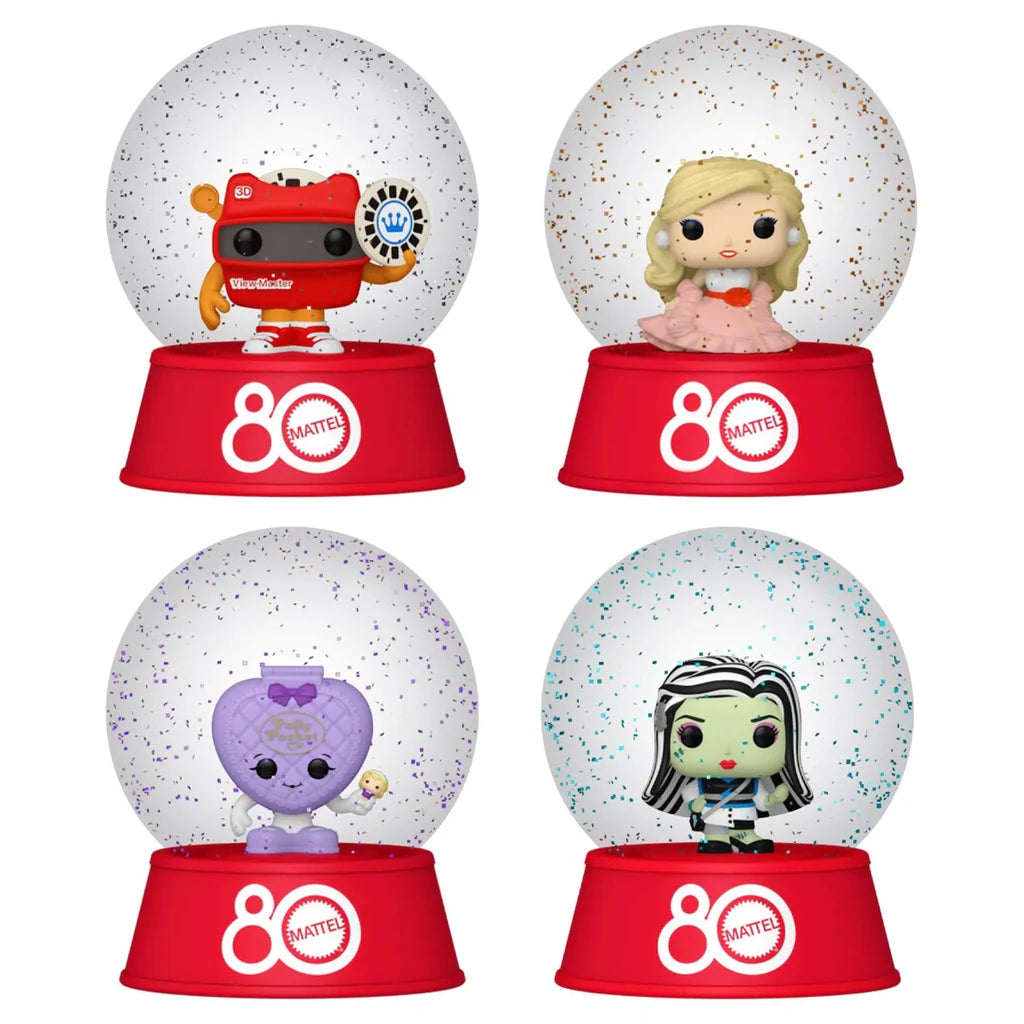 Mattel 80th Anniversary-RETRO TOYS POLLY POCKET Vinyl Figure Glitter Mini Snow Globe