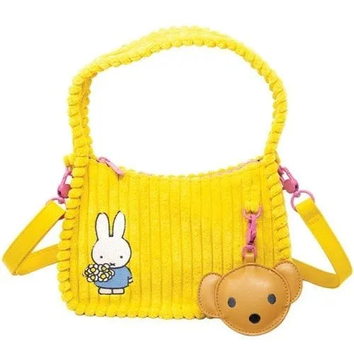 Miffy Corduroy Baguette Crossbody Bag with Bag Charm