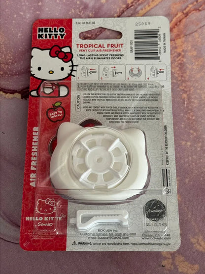 Hello Kitty Car Vent Clip Air Freshener with Tropical Fruit Scent