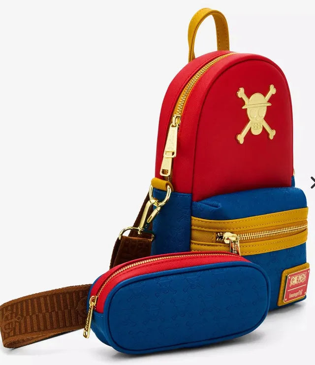 Loungefly x One Piece Straw Hat Crew Jolly Roger Sling Bag with Coin Purse