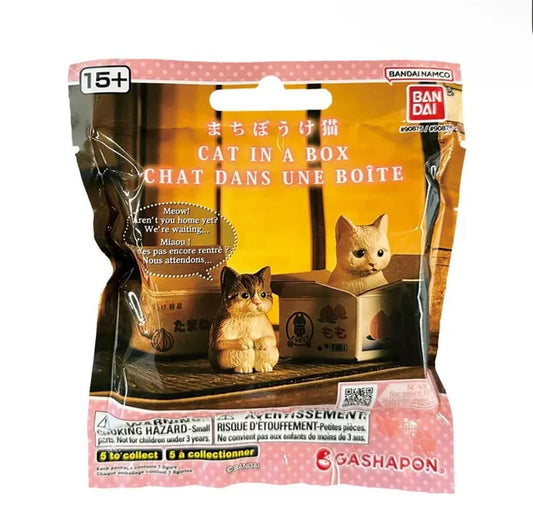 Machiboke Still Waiting Cat in a Box Blind Mini-Figure