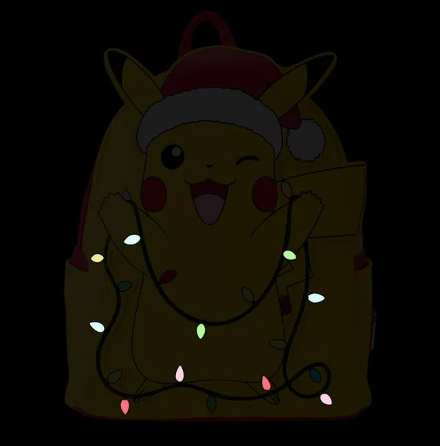 Loungefly x Pokemon Santa Pikachu String Lights Rechargeable Light Up Mini Backpack