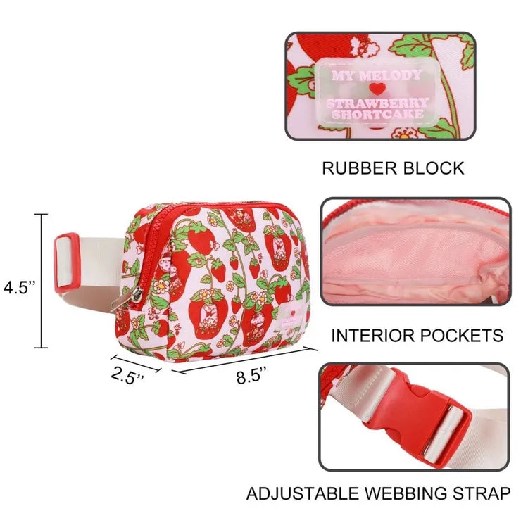 Hello Kitty and Friends My Melody Strawberry Shortcake All Over Print Fanny Pack