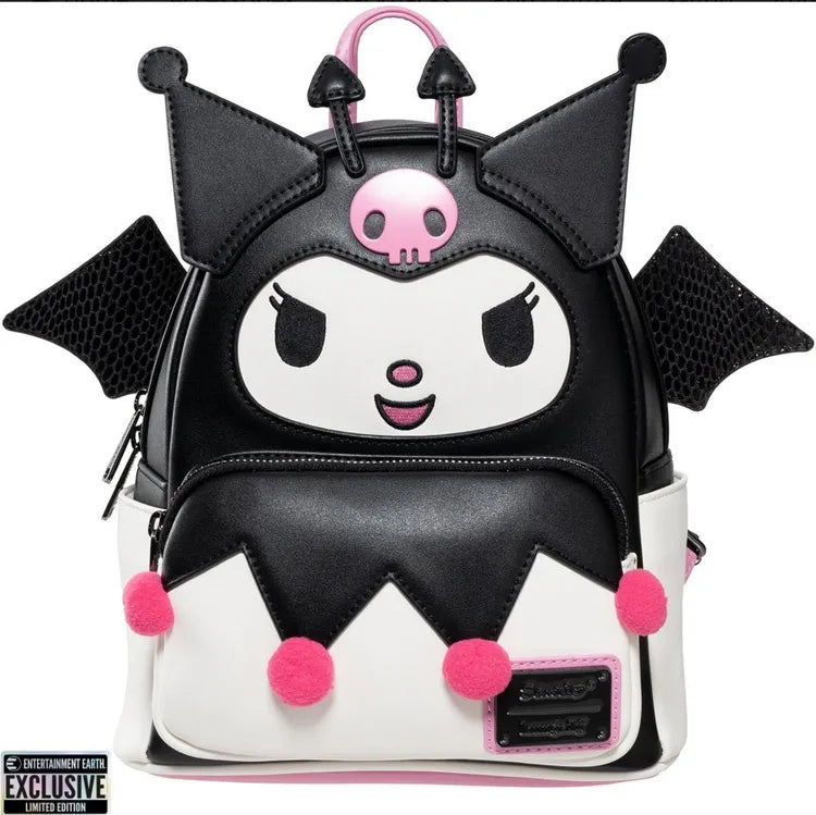 Loungelfy x Sanrio Kuromi Devilish Winged Mini-Backpack - Entertainment Earth Exclusive