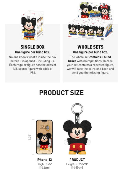 POPMART MICKEY FAMILY Cute Together Keychain Series Blind Box