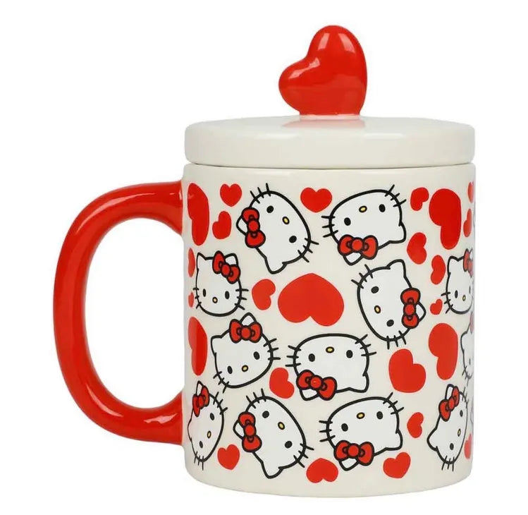 Hello Kitty Loves 16 oz. Ceramic Lidded Mug