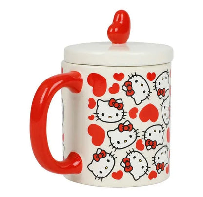 Hello Kitty Loves 16 oz. Ceramic Lidded Mug