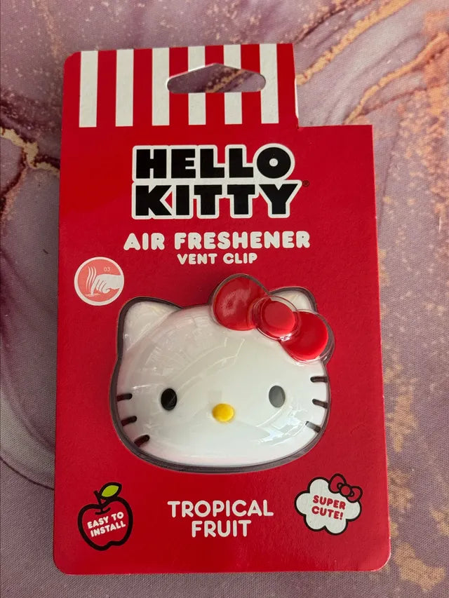 Hello Kitty Car Vent Clip Air Freshener with Tropical Fruit Scent