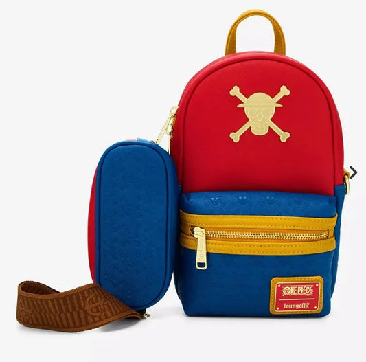 Loungefly x One Piece Straw Hat Crew Jolly Roger Sling Bag with Coin Purse