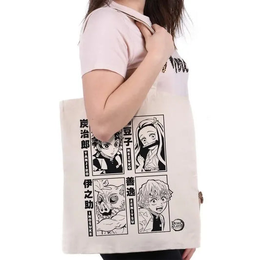 Demon Slayer -Tanjiro, Nezuko, Zenitsu and Inosuke Slayer Tote Bag