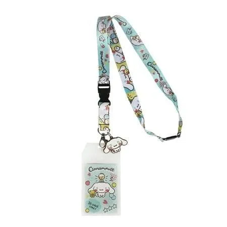 Cinnamaroll Lanyard with Clear ID Sleeve and Charm