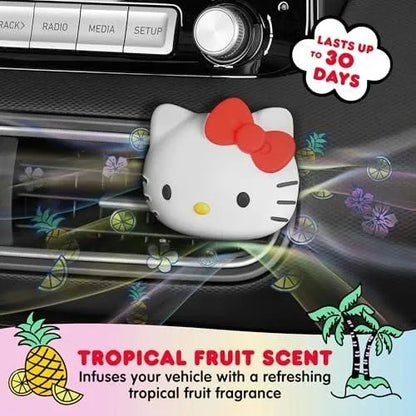 Hello Kitty Car Vent Clip Air Freshener with Tropical Fruit Scent