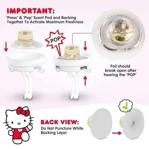 Hello Kitty Car Vent Clip Air Freshener with Tropical Fruit Scent