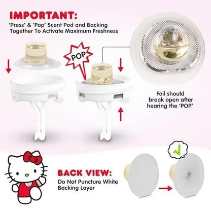 Hello Kitty Car Vent Clip Air Freshener with Tropical Fruit Scent