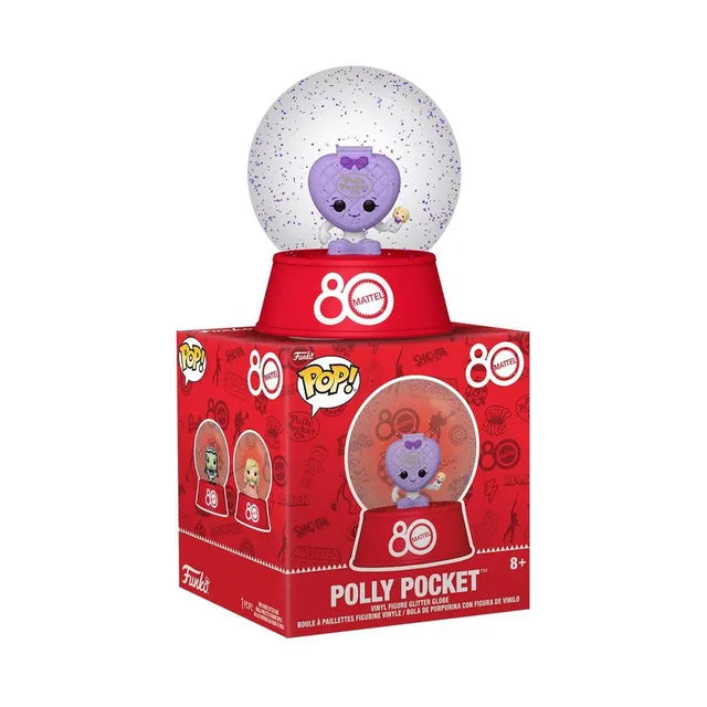 Mattel 80th Anniversary-RETRO TOYS POLLY POCKET Vinyl Figure Glitter Mini Snow Globe
