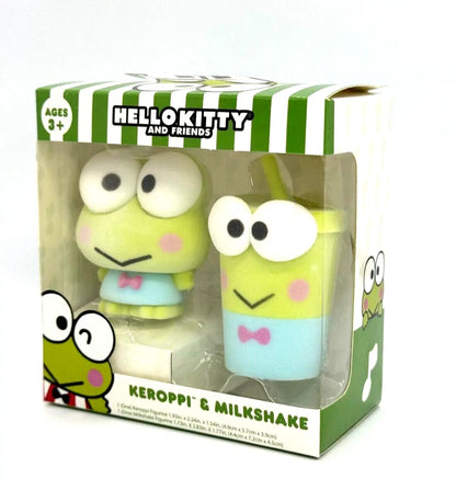 Sanrio Hello Kitty & Friends Keroppi & Milkshake Figurine Set (Flocked)