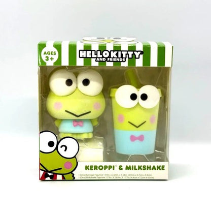 Sanrio Hello Kitty & Friends Keroppi & Milkshake Figurine Set (Flocked)
