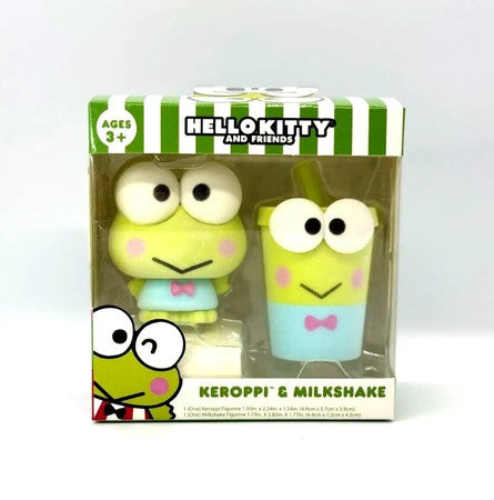 Sanrio Hello Kitty & Friends Keroppi & Milkshake Figurine Set (Flocked)