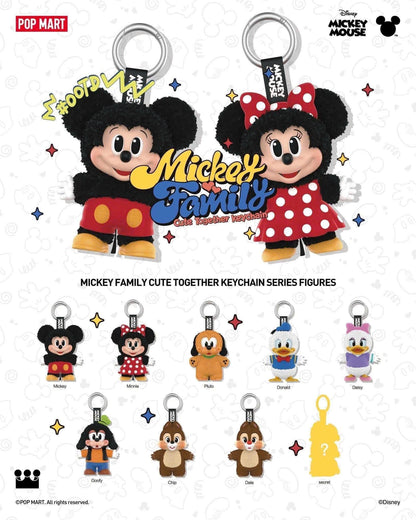 POPMART MICKEY FAMILY Cute Together Keychain Series Blind Box